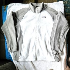 The North Face Gray and White Fleece Jacket Womens Extra Large XL